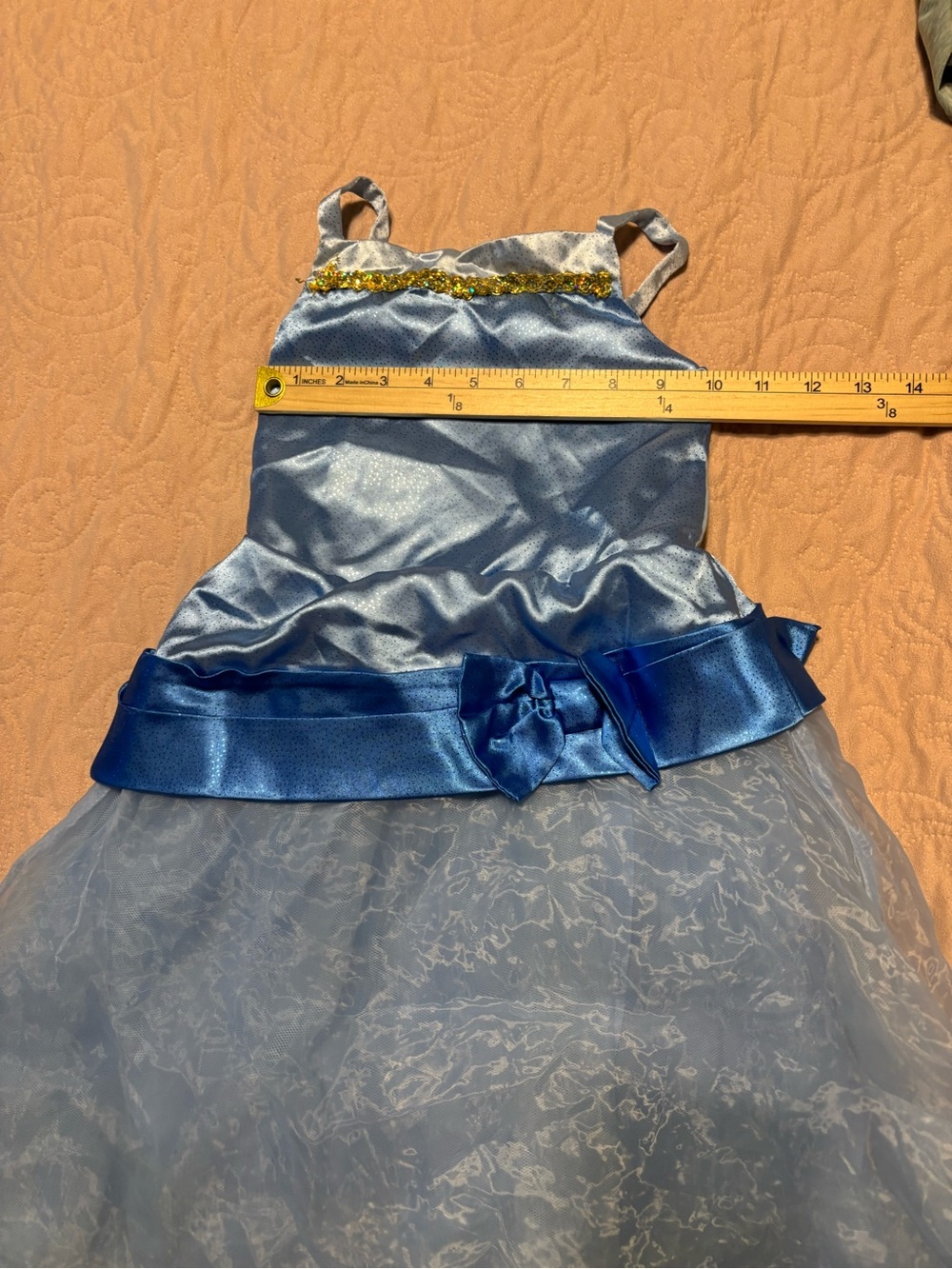 Disney Light Blue Satin Costume Top with Drawstring #7